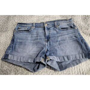 7 for all mankind Women's Jean Shorts Cuff Light Wash Size 28